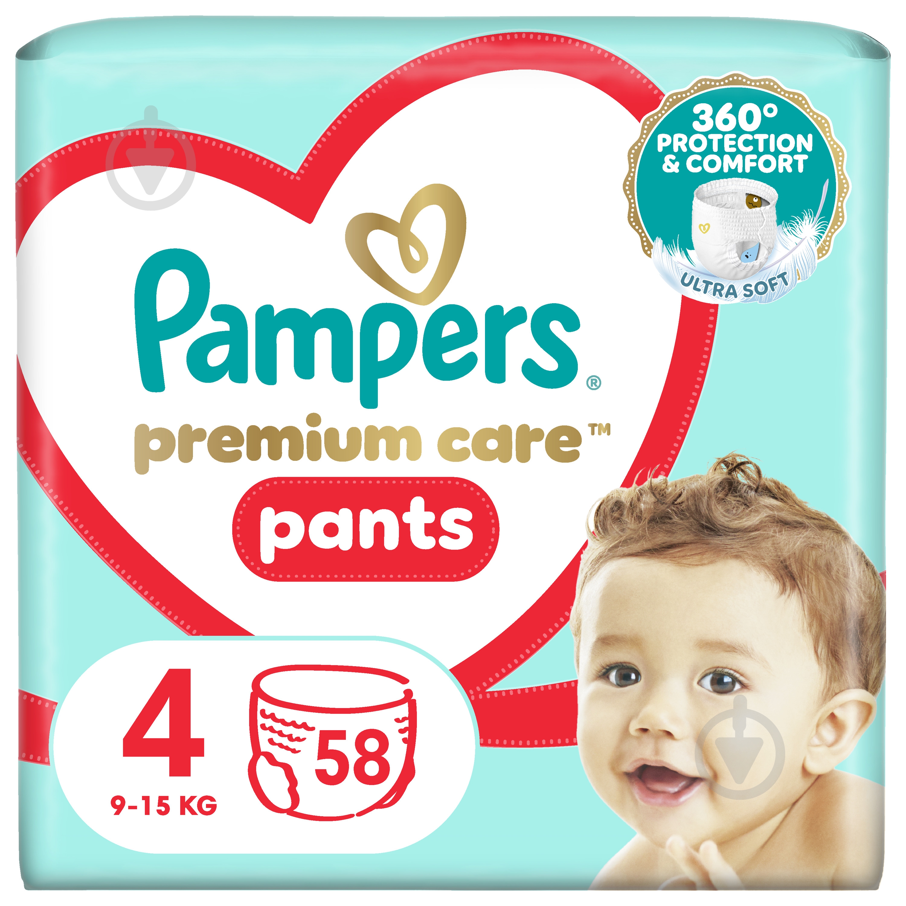 Підгузки Pampers Premium Care Pants Розмір 4 9-15 кг 58 шт. - фото 1