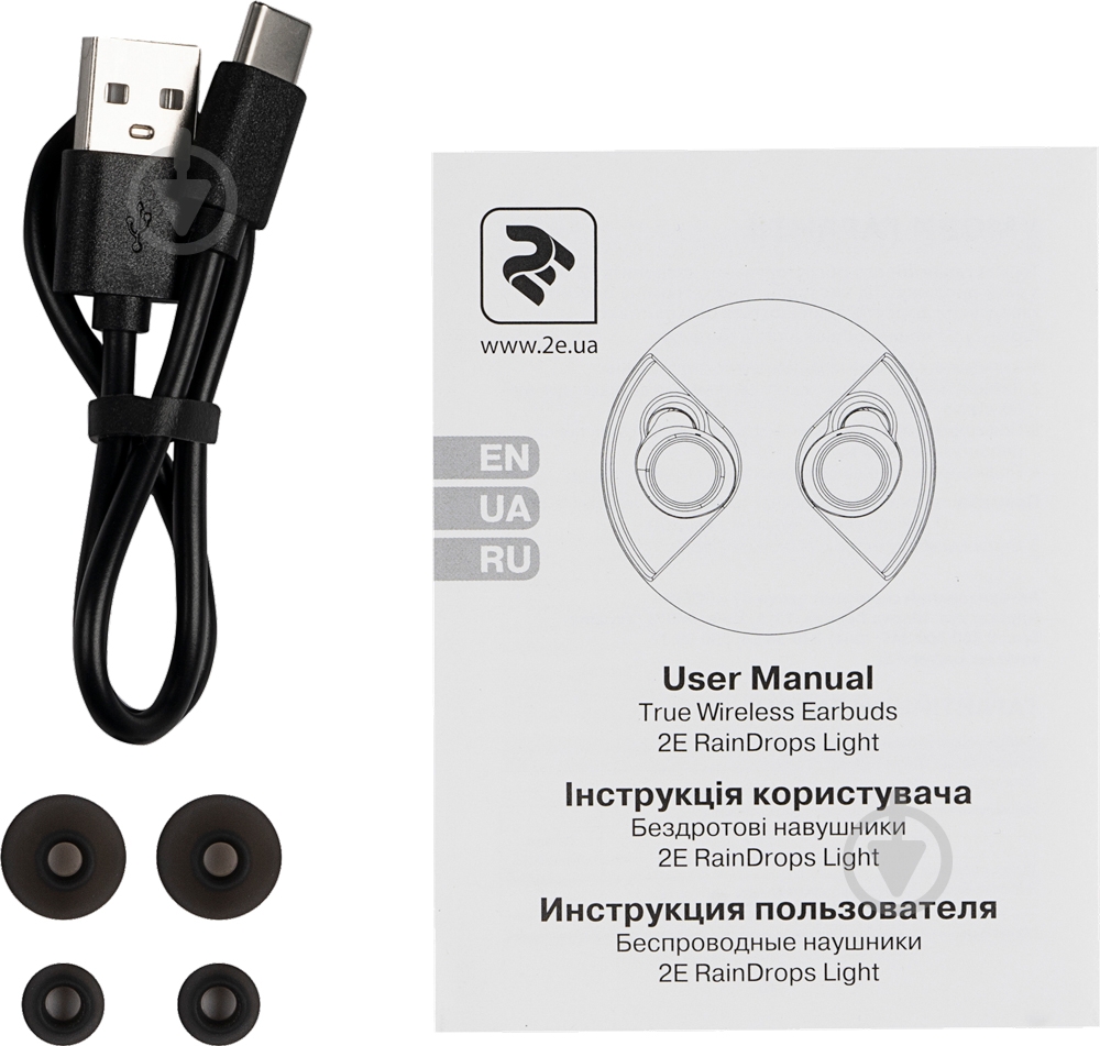 Наушники 2E RainDrops Light True Wireless Waterproof Mic black (2E-EBTWRDLBK) - фото 3 Наушники 2E RainDrops Light True Wireless Waterproof Mic black (2E-EBTWRDLBK) - фото 3