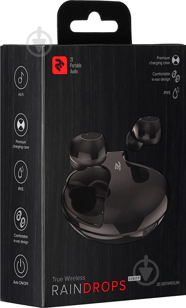 Наушники 2E RainDrops Light True Wireless Waterproof Mic black (2E-EBTWRDLBK) - фото 5 Наушники 2E RainDrops Light True Wireless Waterproof Mic black (2E-EBTWRDLBK) - фото 5
