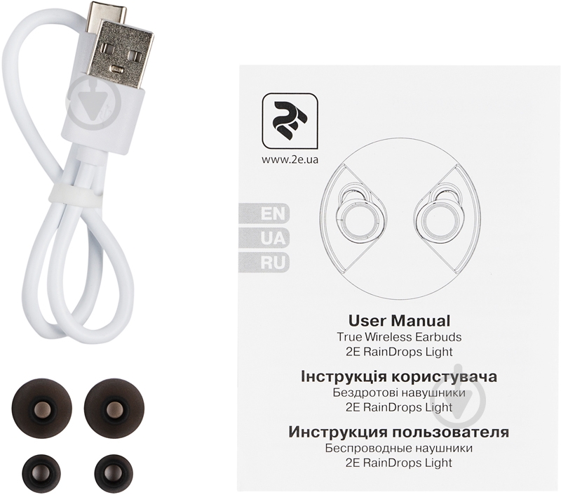 Наушники 2E RainDrops Light True Wireless Waterproof Mic white (2E-EBTWRDLWT) - фото 5