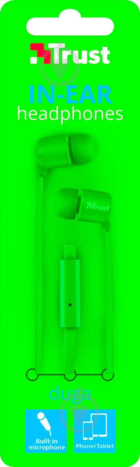 Навушники Trust Duga Full Mic Neon Green (22108) - фото 4