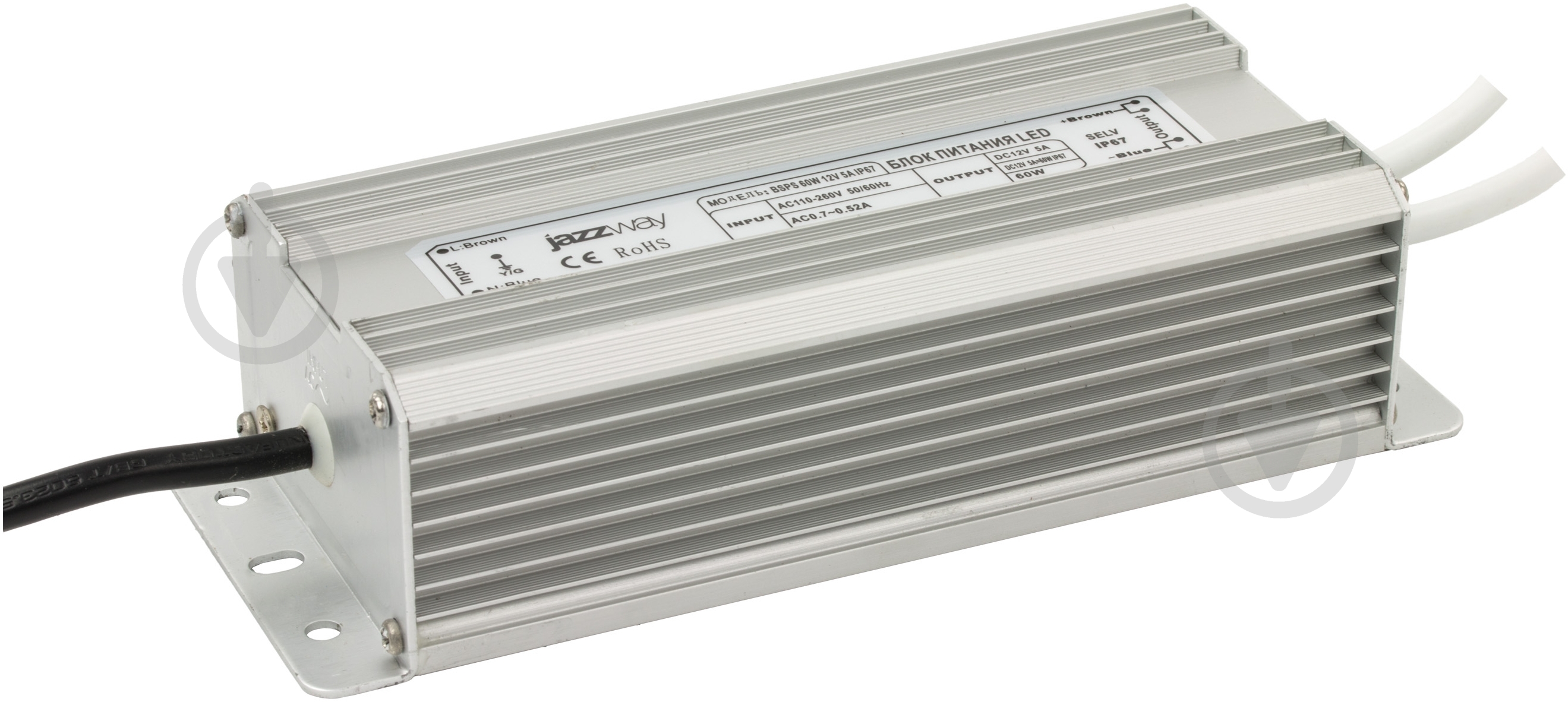 Блок питания JAZZway 12 В 60 Вт IP67 3329273 - фото 2 Блок питания JAZZway 12 В 60 Вт IP67 3329273 - фото 2