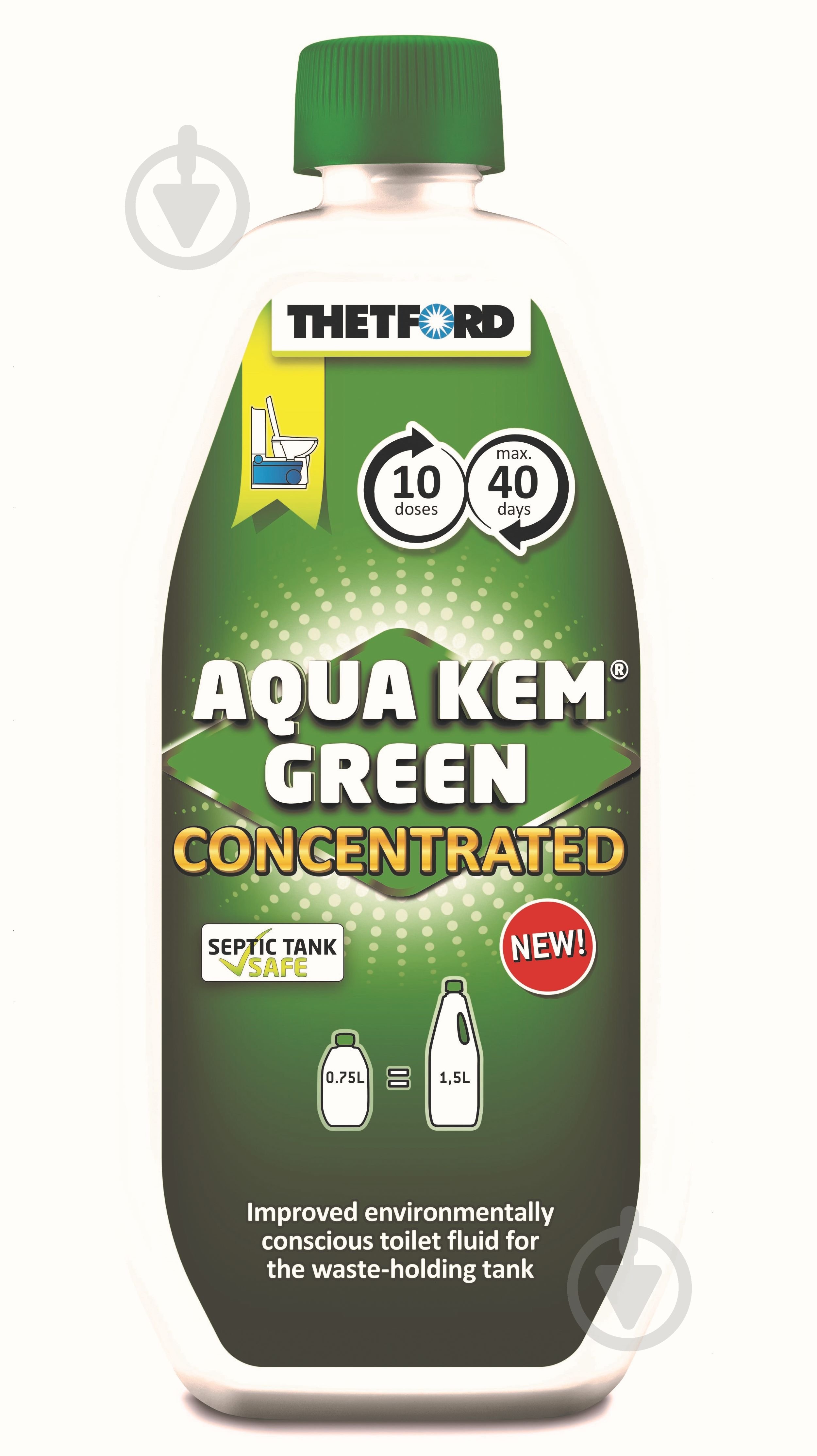 衛生・清拭 AMUTA ᐉ Рідина для біотуалетів Thetford концентрат Aqua Kem Green, 0,75