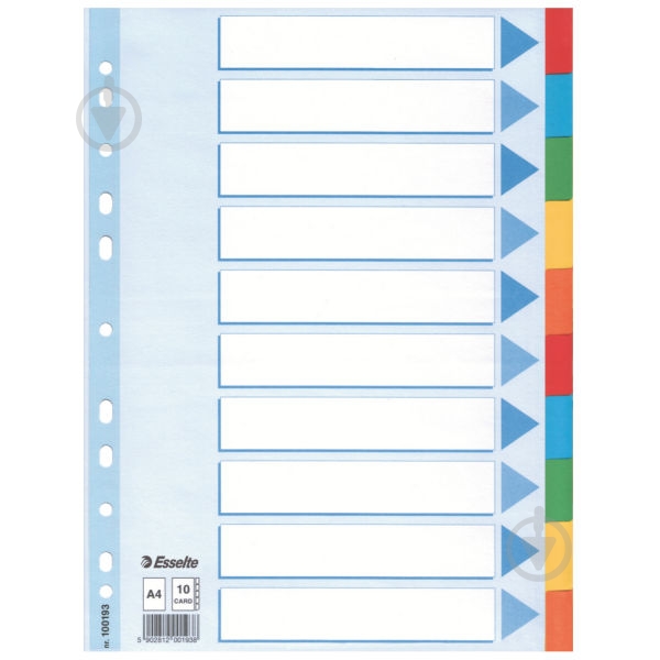 Разделитель цветной А4 10 Esselte - фото 1 Разделитель цветной А4 10 Esselte - фото 1