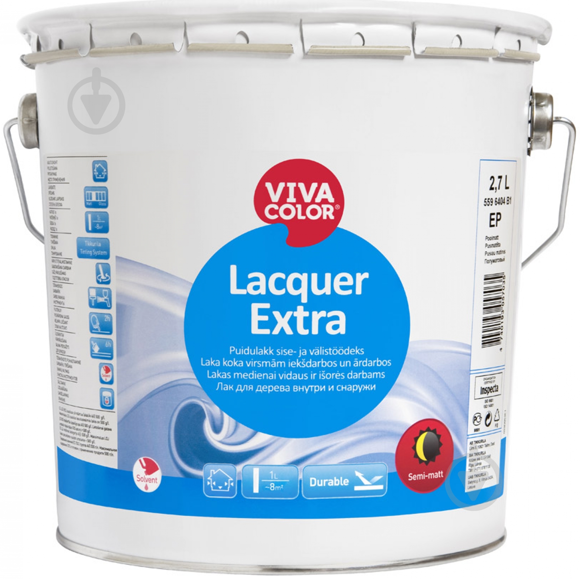Лак Lacquer Extra Vivacolor полумат 2,7 л - фото 1
