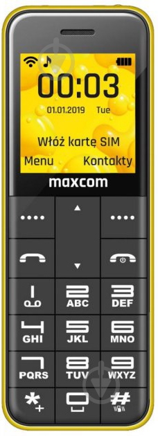 Мобильный телефон Maxcom MM111 yellow - фото 1