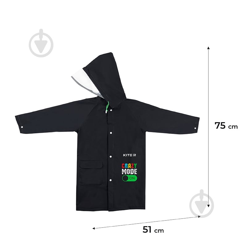 Дождевик KITE р.130-145 черный K24-2600M - фото 2