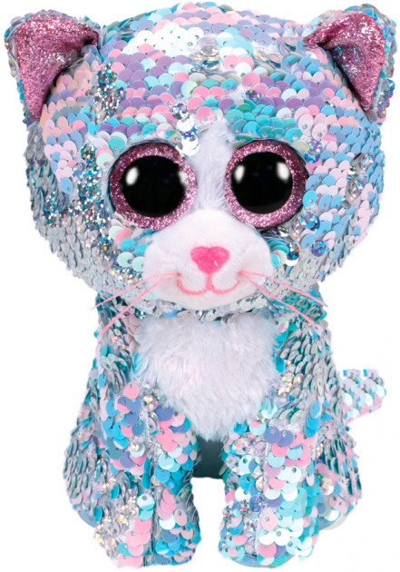 Мягкая игрушка TY Котенок WHIMSY 15 см голубой - фото 1
