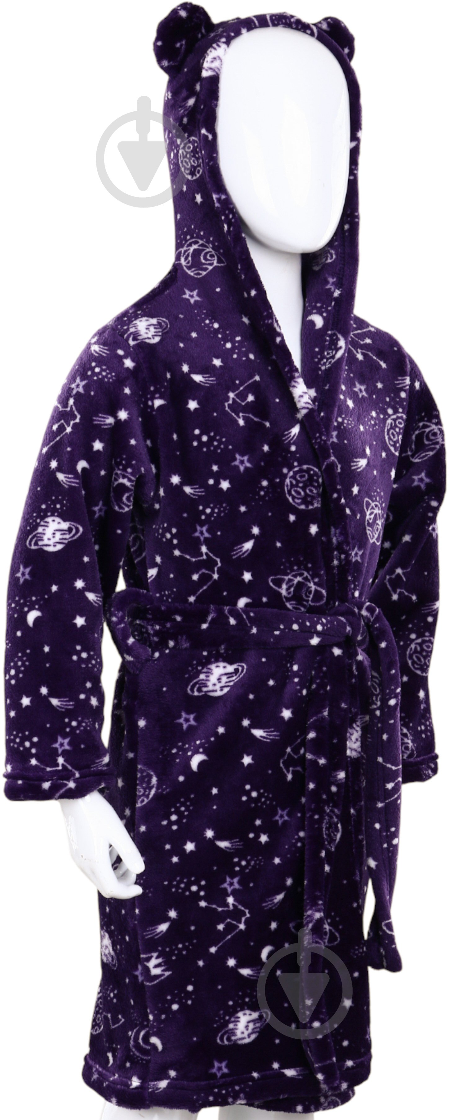 Халат для мальчиков HW Космос р.158-164 темно-синий с белым 0341 - фото 4