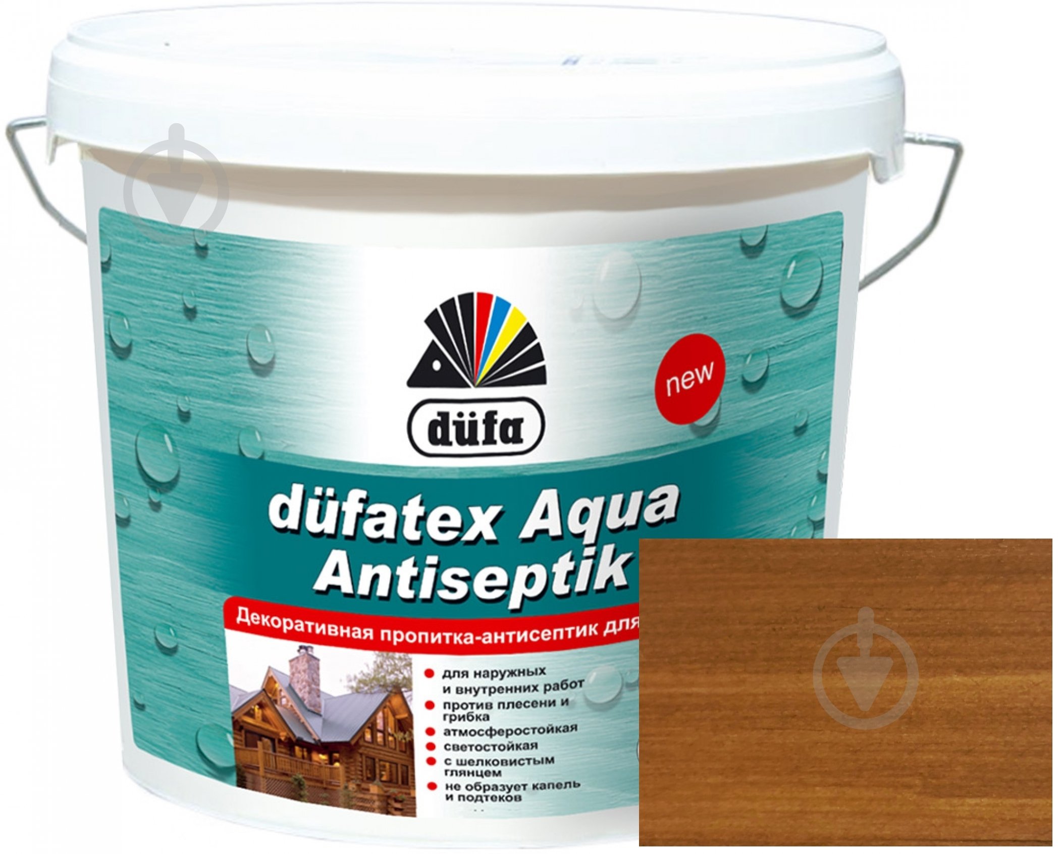 Просочувач Dufa dufatex Aqua Antiseptik дуб шовковистий глянець 10 л - фото 1