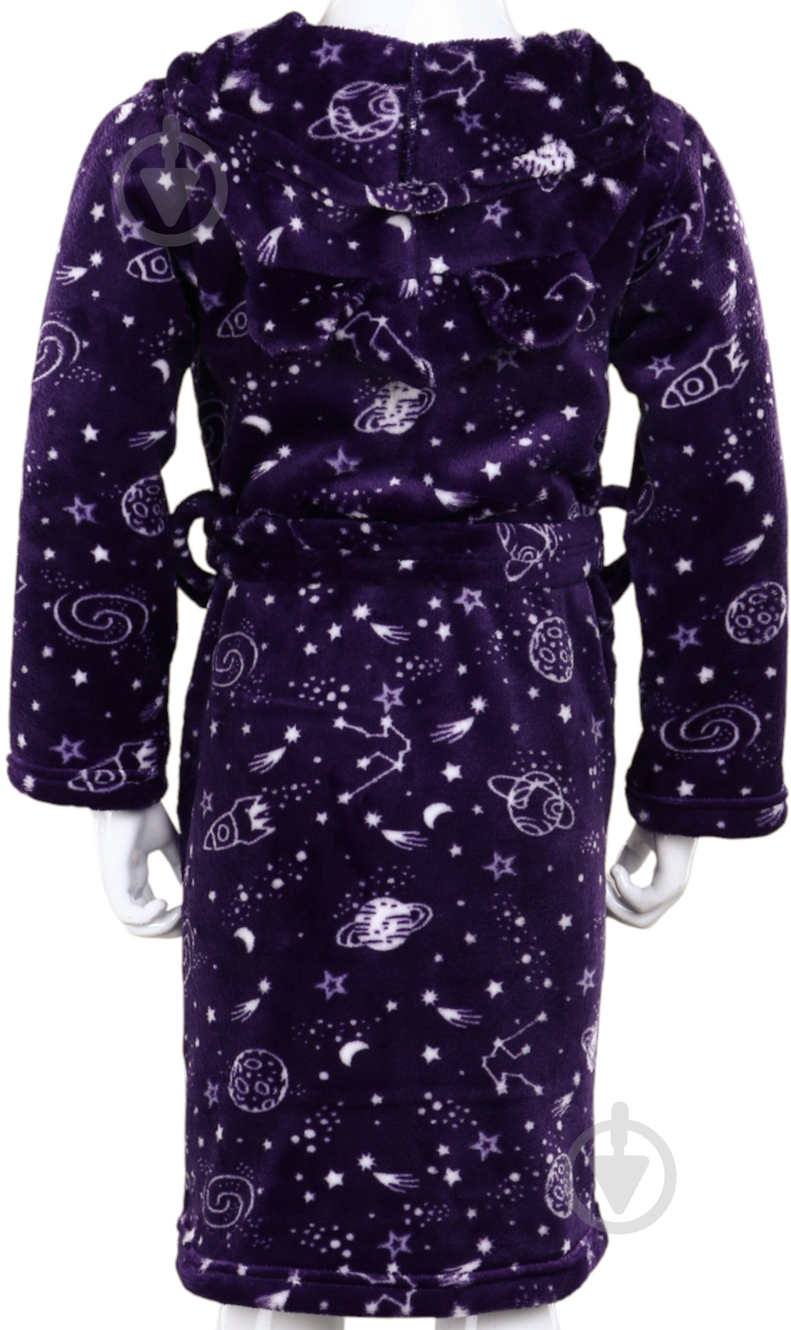 Халат для мальчиков HW Космос р.164-170 темно-синий с белым 0341 - фото 5