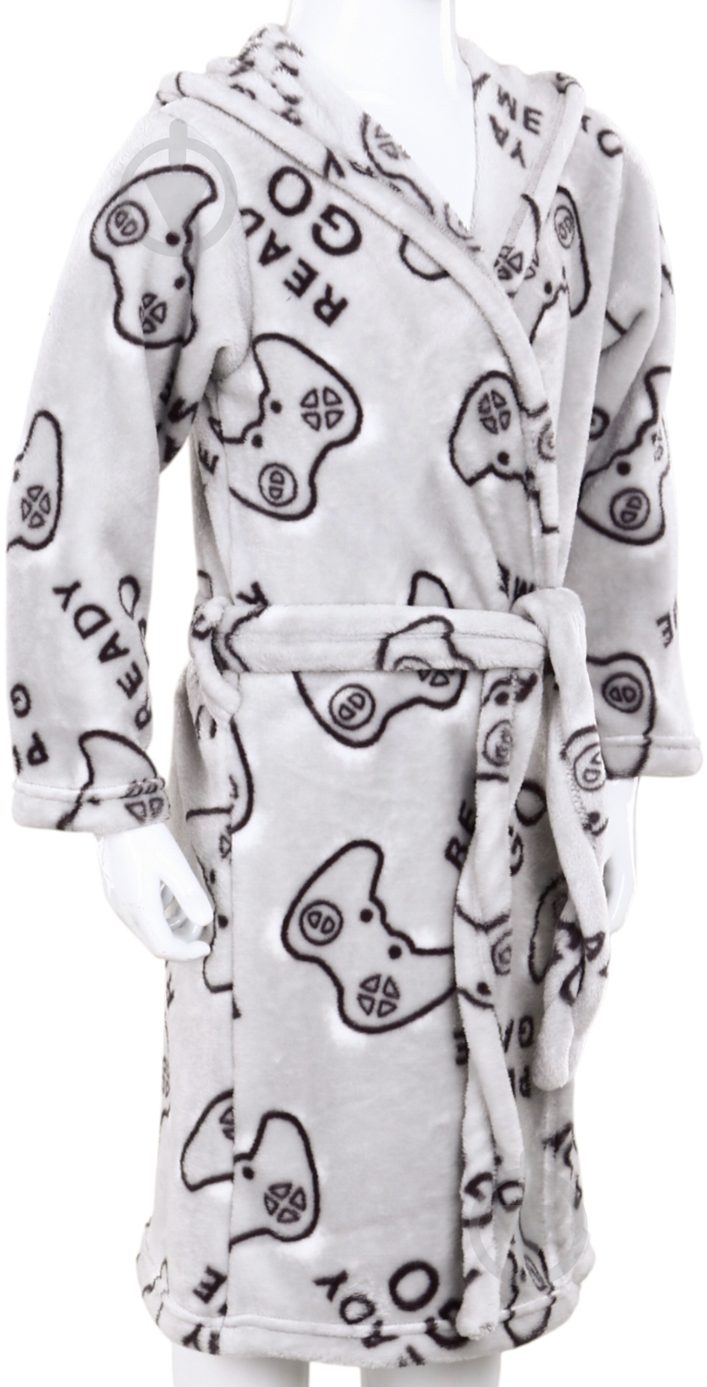 Халат для мальчиков HW Game р.110-116 серый 0342 - фото 5