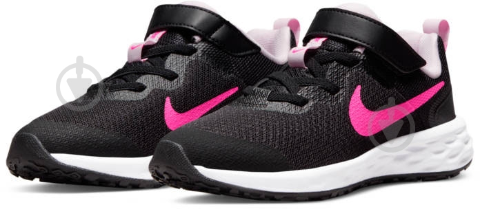 Кроссовки для девочек демисезонные Nike REVOLUTION 6 DD1095-007 р.27,5 черные - фото 5