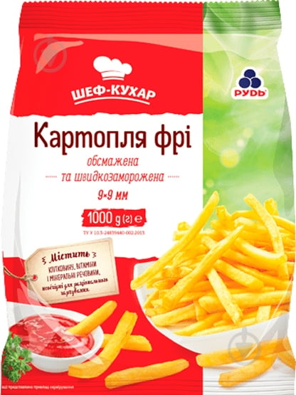 Картофель фри Рудь 9 х 9 мм 1000 г - фото 1 Картофель фри Рудь 9 х 9 мм 1000 г - фото 1