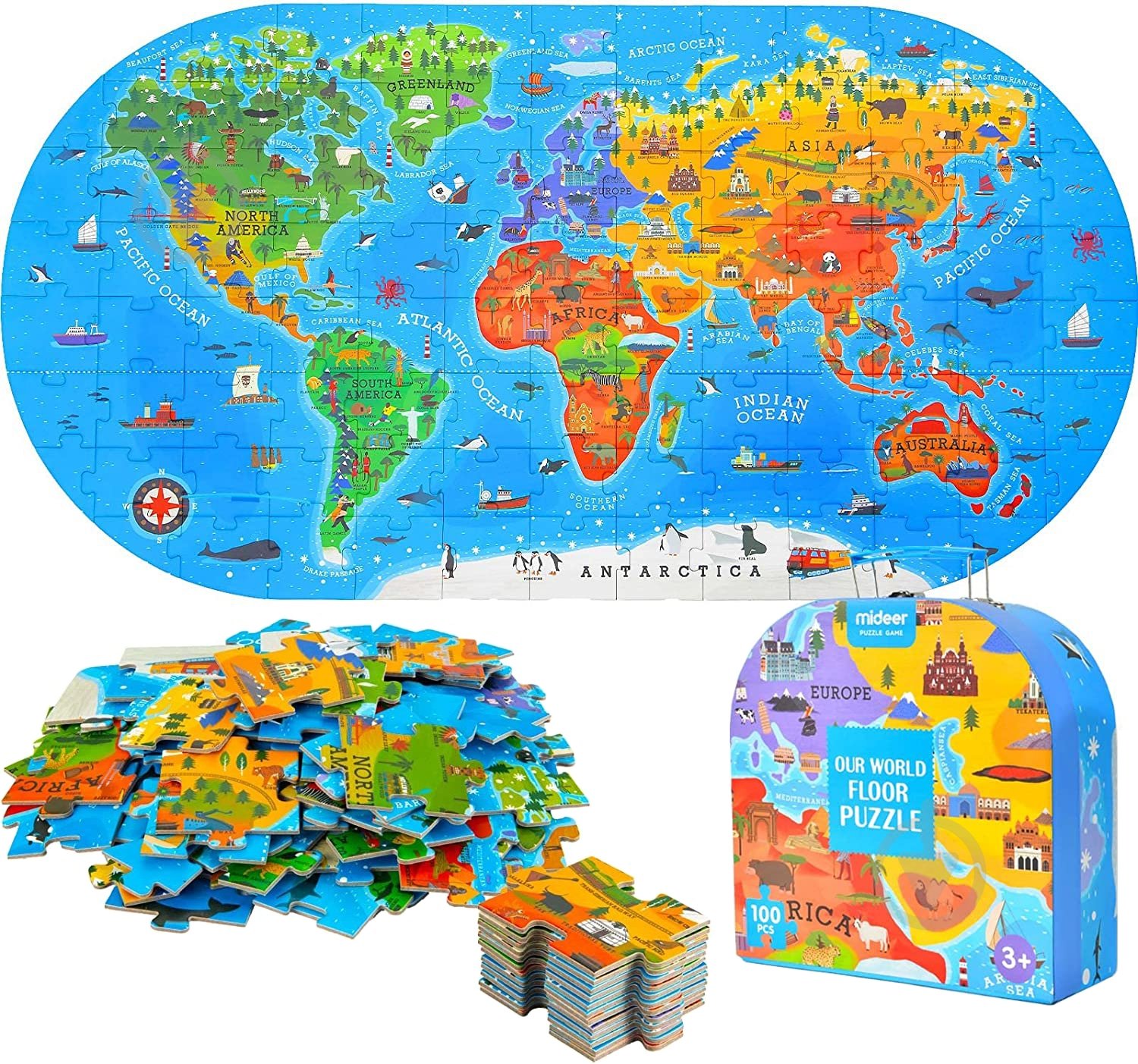 Пазл Mideer в кейсе Карта Мира MD3027 - фото 1