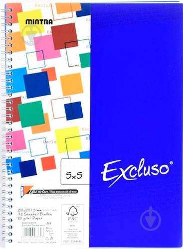 Блокнот Excluso A4 72 листа синий 983312 Mintra - фото 1