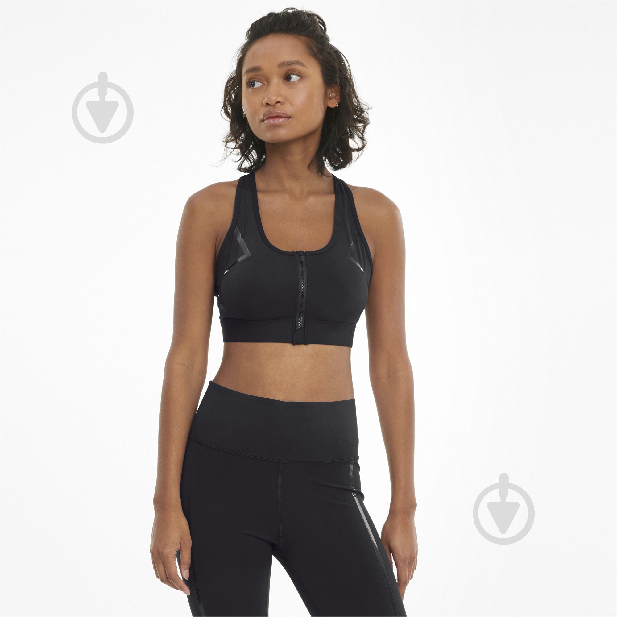 Бра Puma High Impact Front Zip Bra 52029501 р.S чорний - фото 1