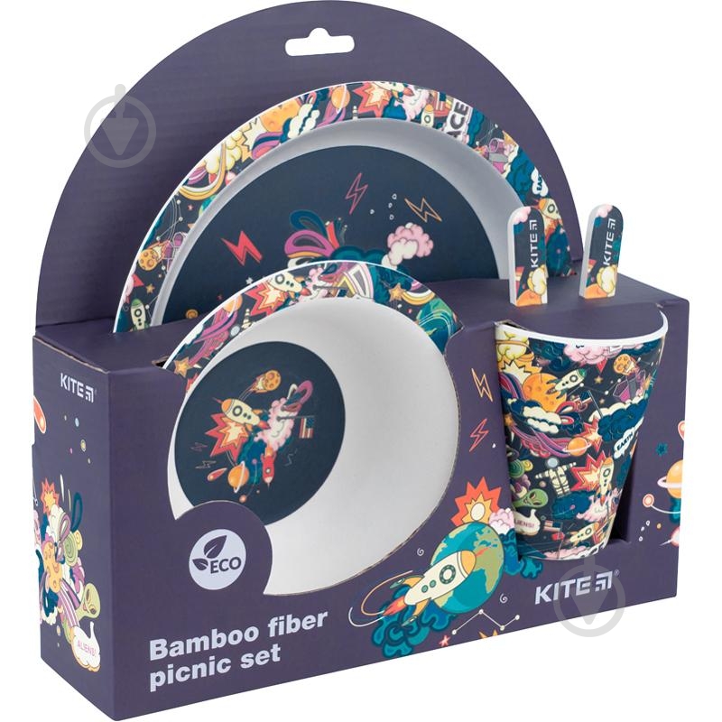 Набор посуды KITE из бамбука Space (5 предметов) K22-313-01 - фото 2 Набор посуды KITE из бамбука Space (5 предметов) K22-313-01 - фото 2