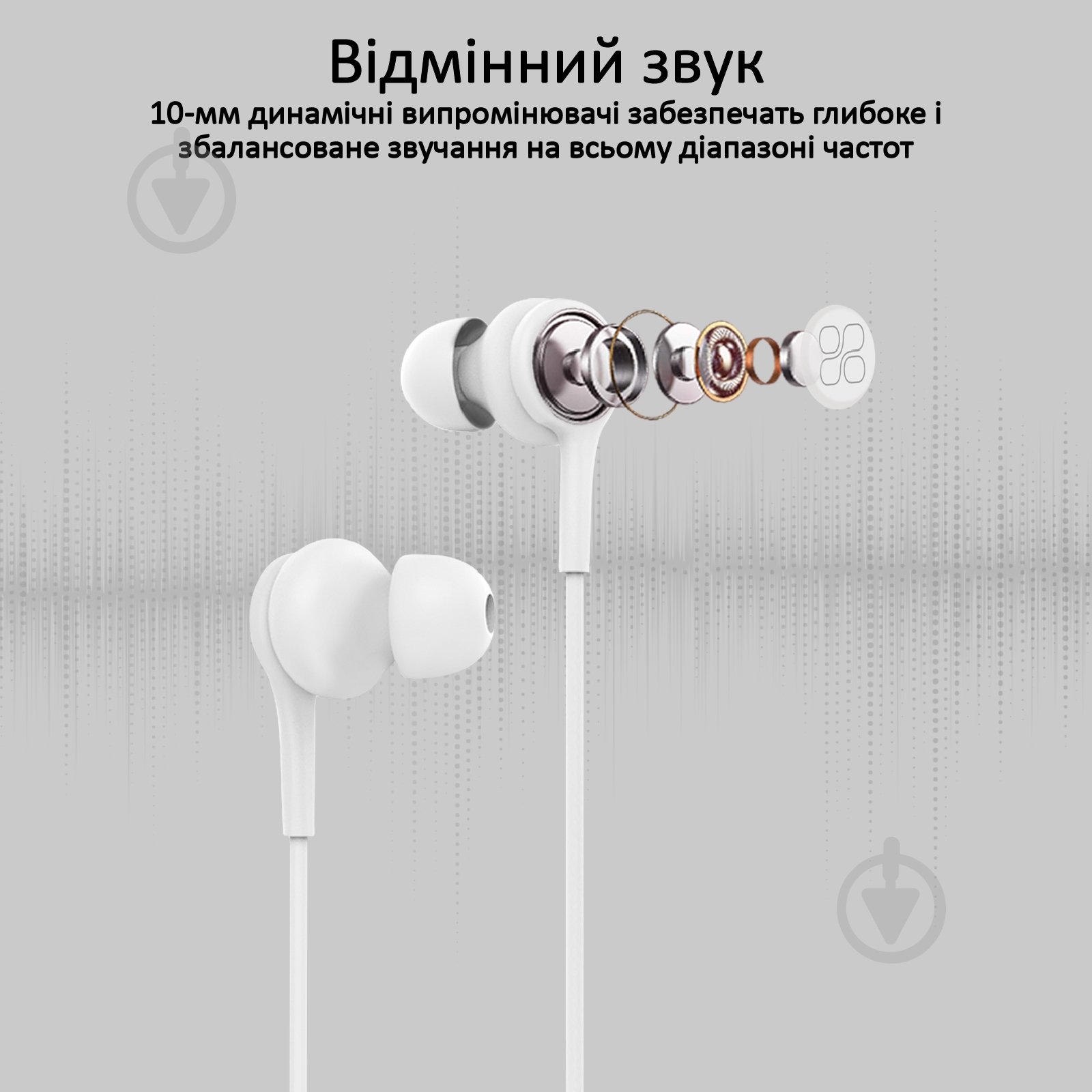 Навушники Promate Duet white (duet.white) - фото 2