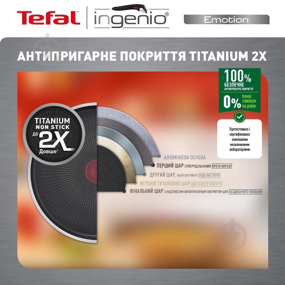Набор посуды Tefal Ingenio Emotion 5 предметов L897S574 - фото 9 Набор посуды Tefal Ingenio Emotion 5 предметов L897S574 - фото 9