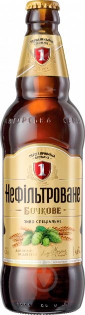 Пиво Перша приватна броварня Бочкове нефільтроване з апельсиновою цердою та коріандром 4,8% 0,5 л - фото 1