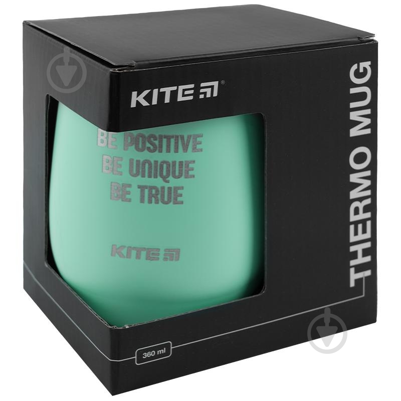 Термокружка KITE 360 мл Be positive K22-378-02-2 бирюзовый - фото 5 Термокружка KITE 360 мл Be positive K22-378-02-2 бирюзовый - фото 5