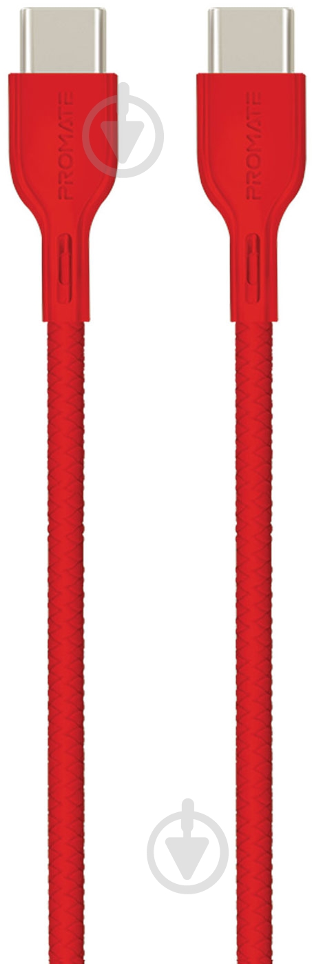 Кабель Promate PowerBeam-CC Type-C — Type-C 1,2 м красный (powerbeam-cc.red) - фото 1 Кабель Promate PowerBeam-CC Type-C — Type-C 1,2 м красный (powerbeam-cc.red) - фото 1