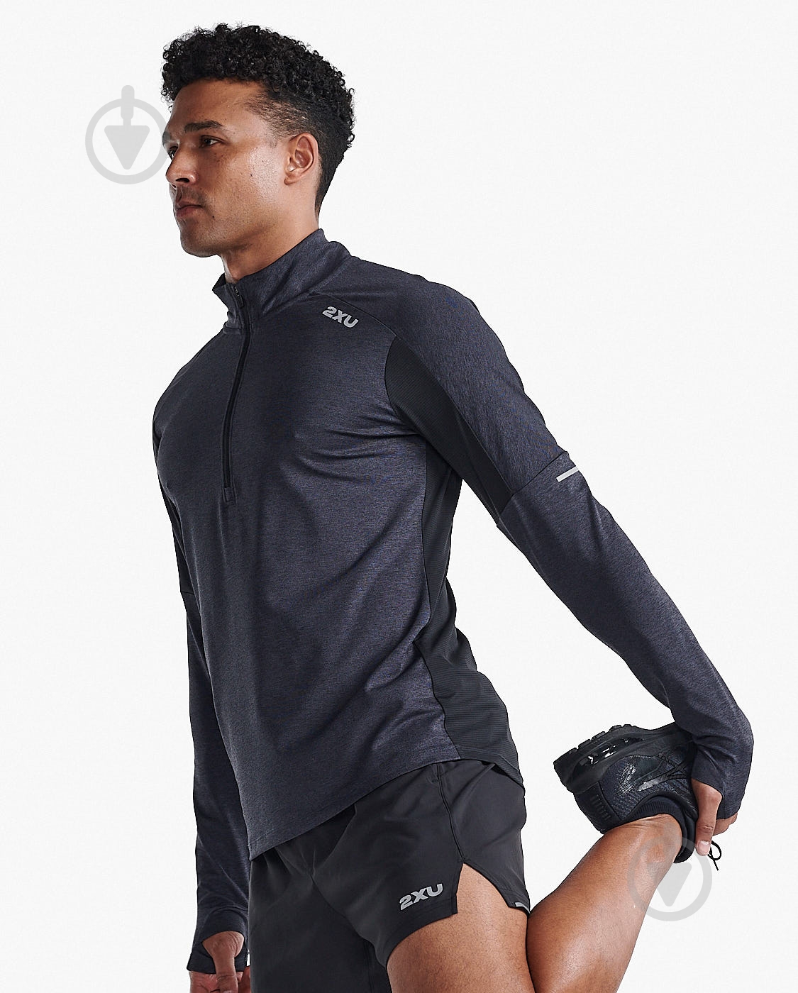 Джемпер 2XU Aero 1/2 Zip MR7244a_BLK/SRF р.S черный - фото 2