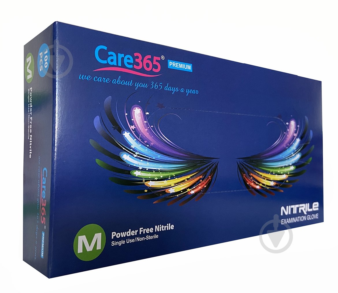Перчатки медицинские Care365 Care 365 р. М кобальт синие NI-CT/8 100 шт./уп. - фото 1