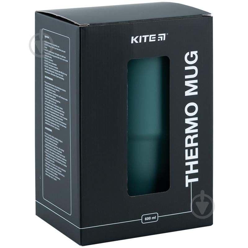 Термокружка KITE с ручкой 600 мл K24-1207-3 зеленый - фото 5 Термокружка KITE с ручкой 600 мл K24-1207-3 зеленый - фото 5