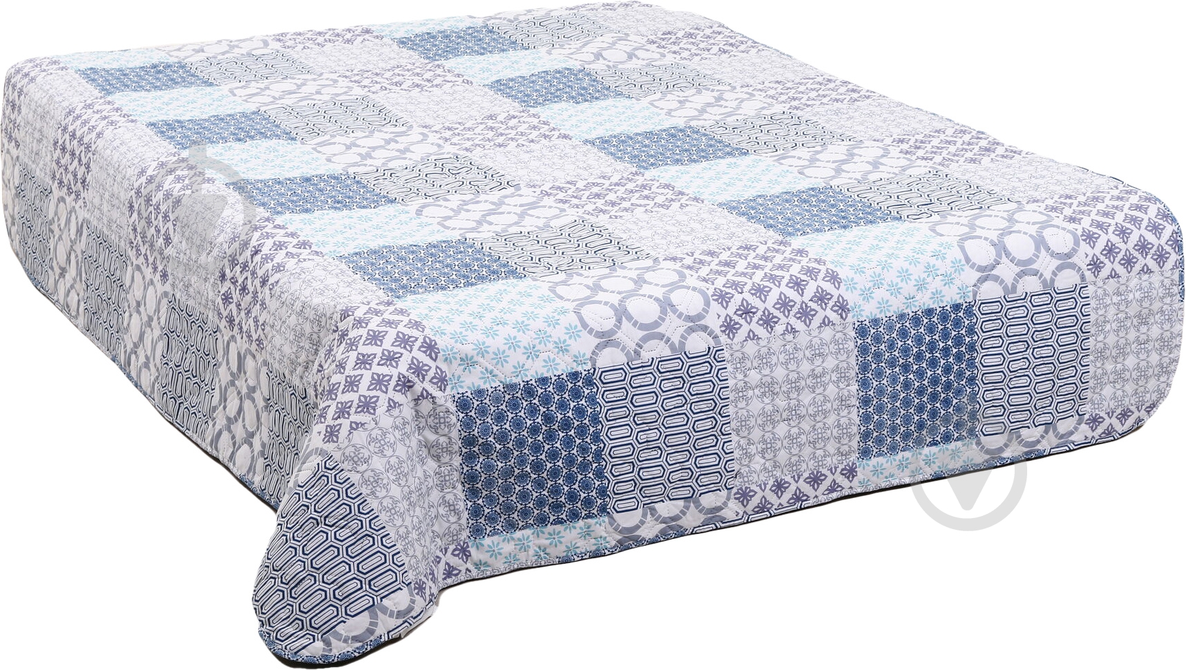 Покрывало Tuscany 145x210 см UP! (Underprice) белый с синим - фото 1