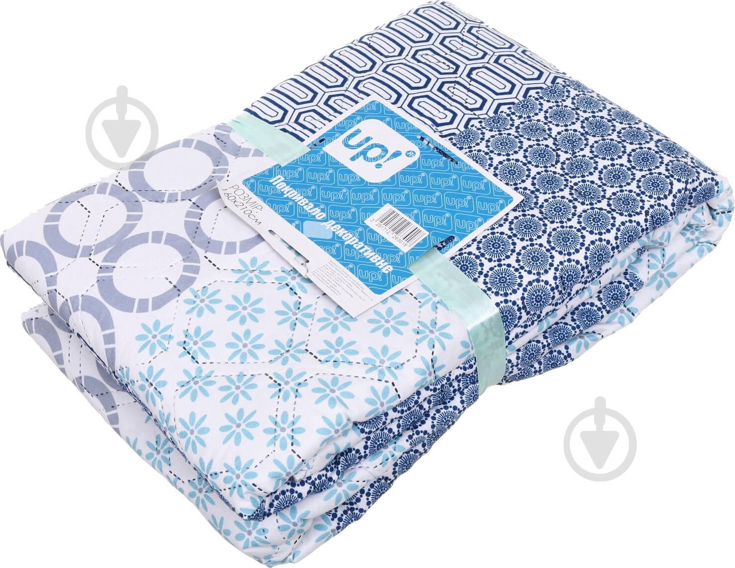 Покрывало Tuscany 145x210 см UP! (Underprice) белый с синим - фото 3