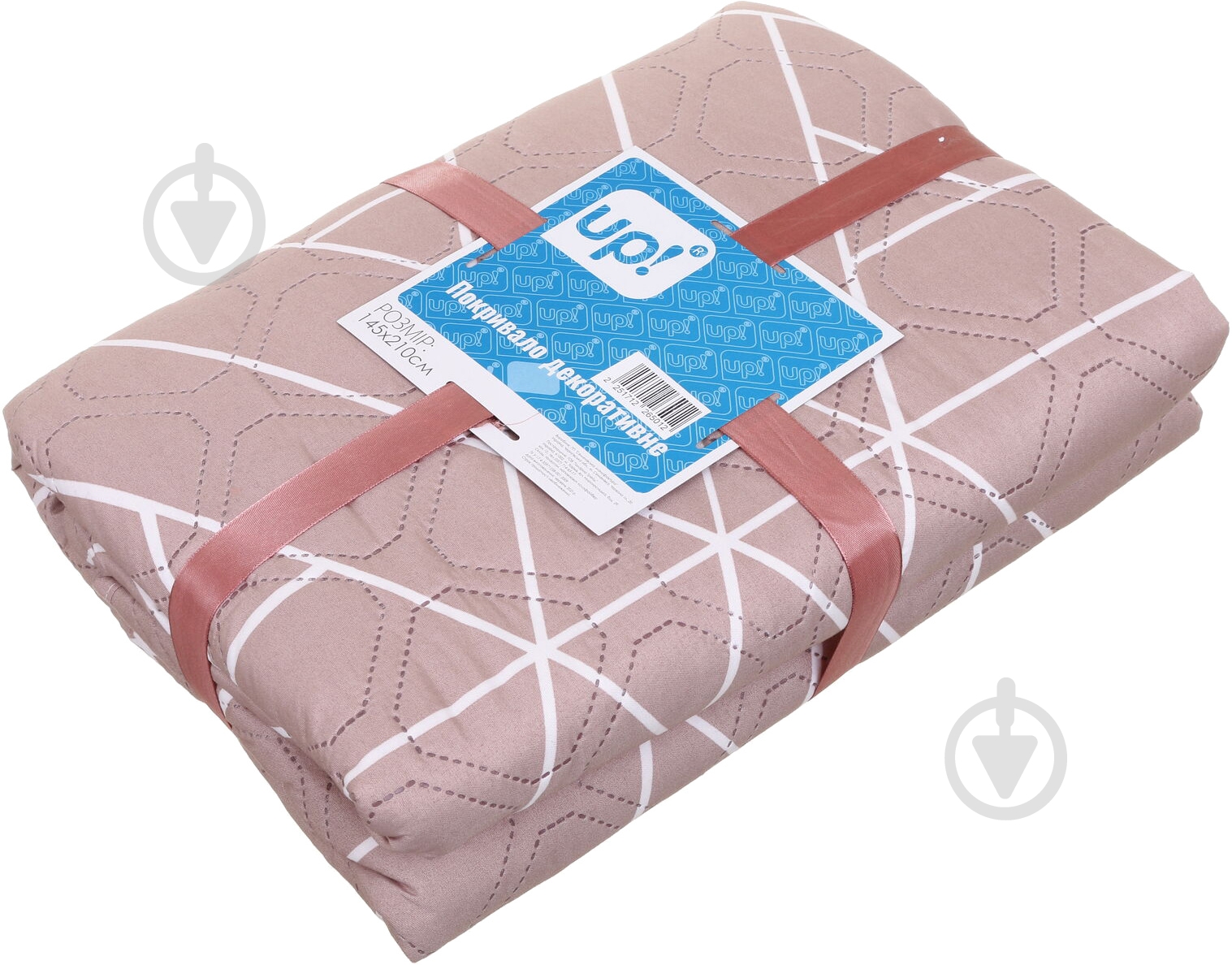 Покривало Sicily 145x210 см UP! (Underprice) бежевий із білим - фото 3