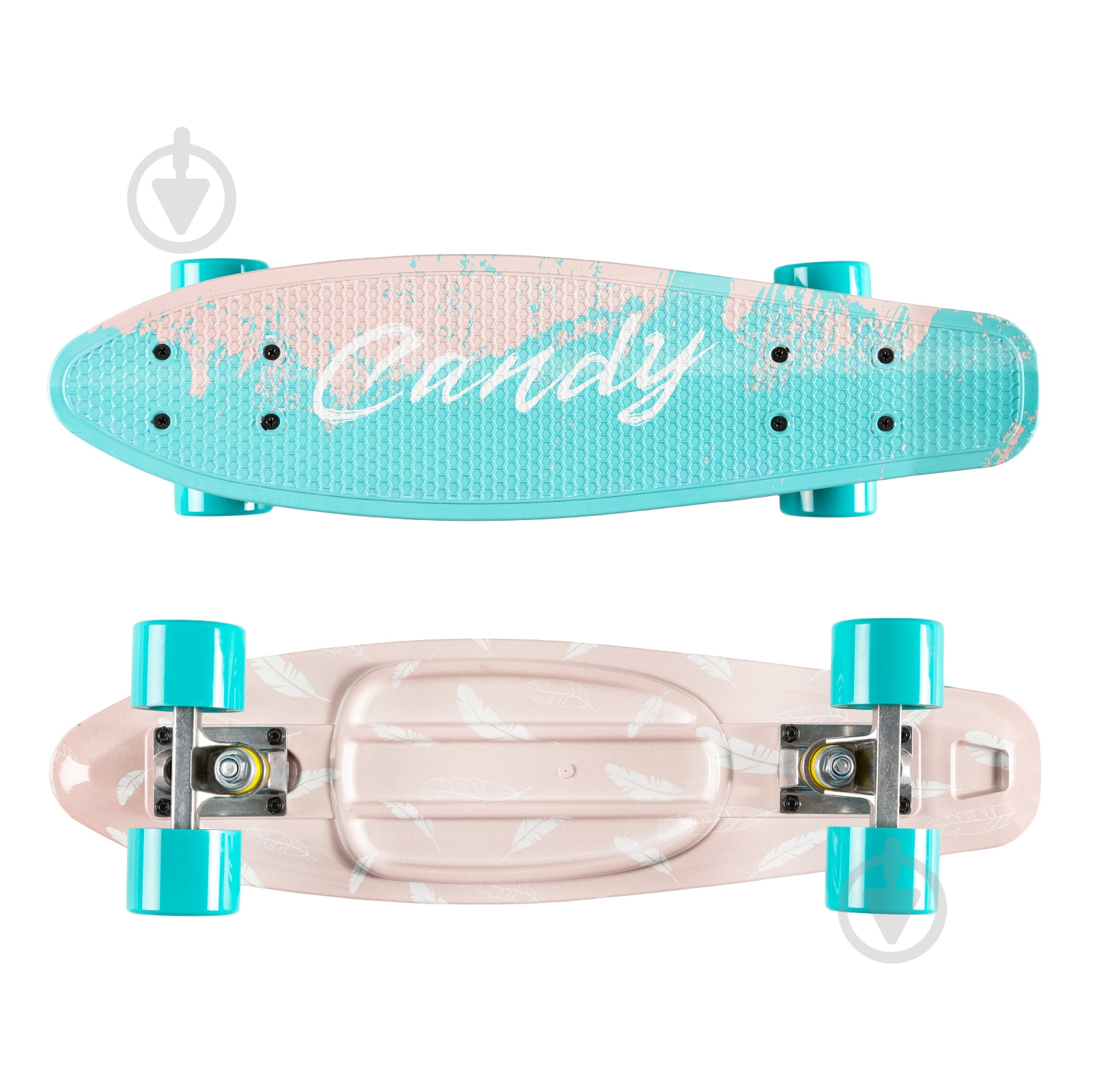 Скейтборд Qkids DESK00004 GALAXY feather бірюзовий - фото 1
