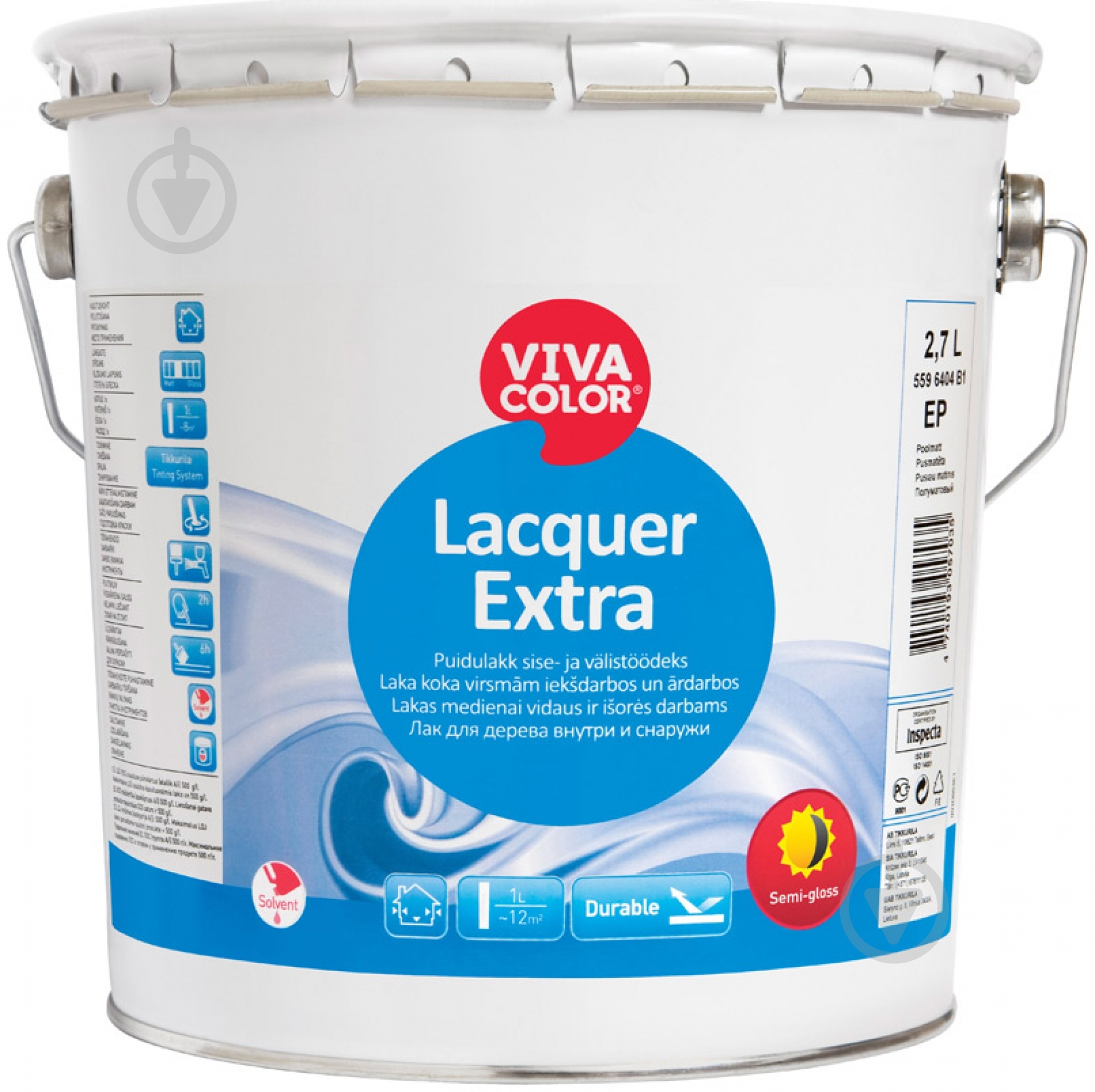 Лак Lacquer Extra Vivacolor напівглянець 2,7 л - фото 1