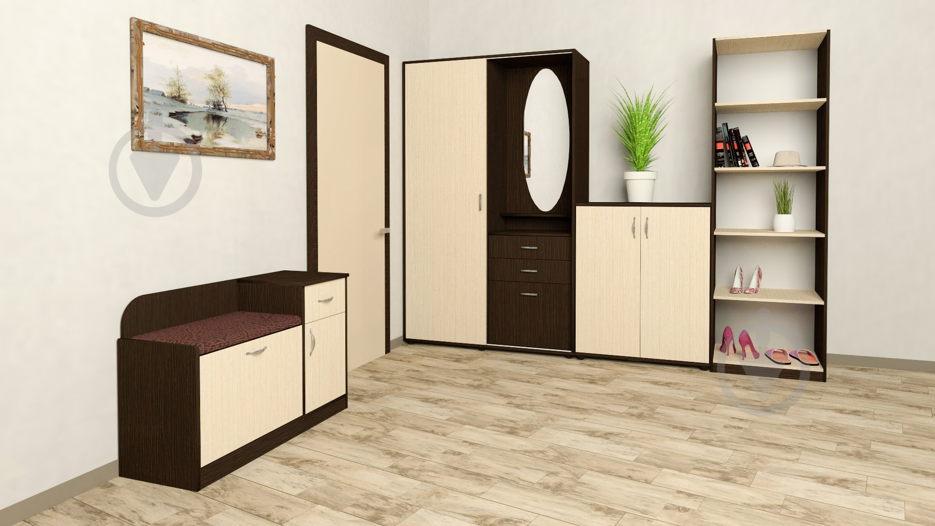 УЦЕНКА! Шкаф Компанит КШ-1 орех - фото 2