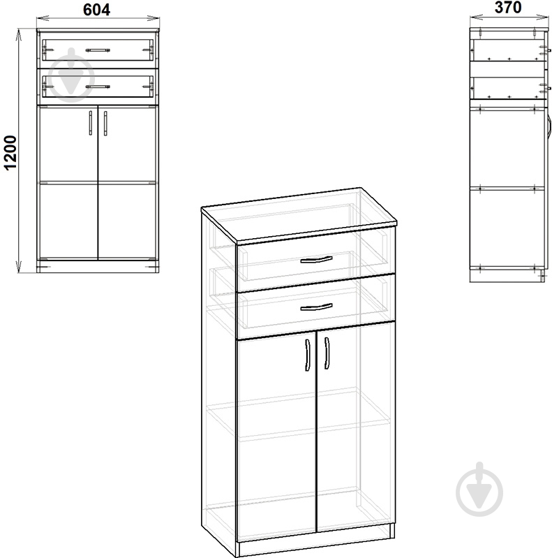УЦЕНКА! Шкаф Компанит КШ-14 дуб сонома - фото 3 УЦЕНКА! Шкаф Компанит КШ-14 дуб сонома - фото 3