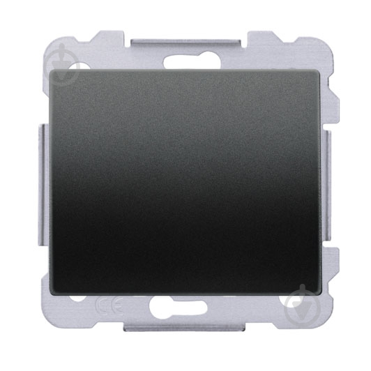 Вимикач одноклавішний Iris Iris 16A 250В без підсвітки чорний 18505 AC - фото 1