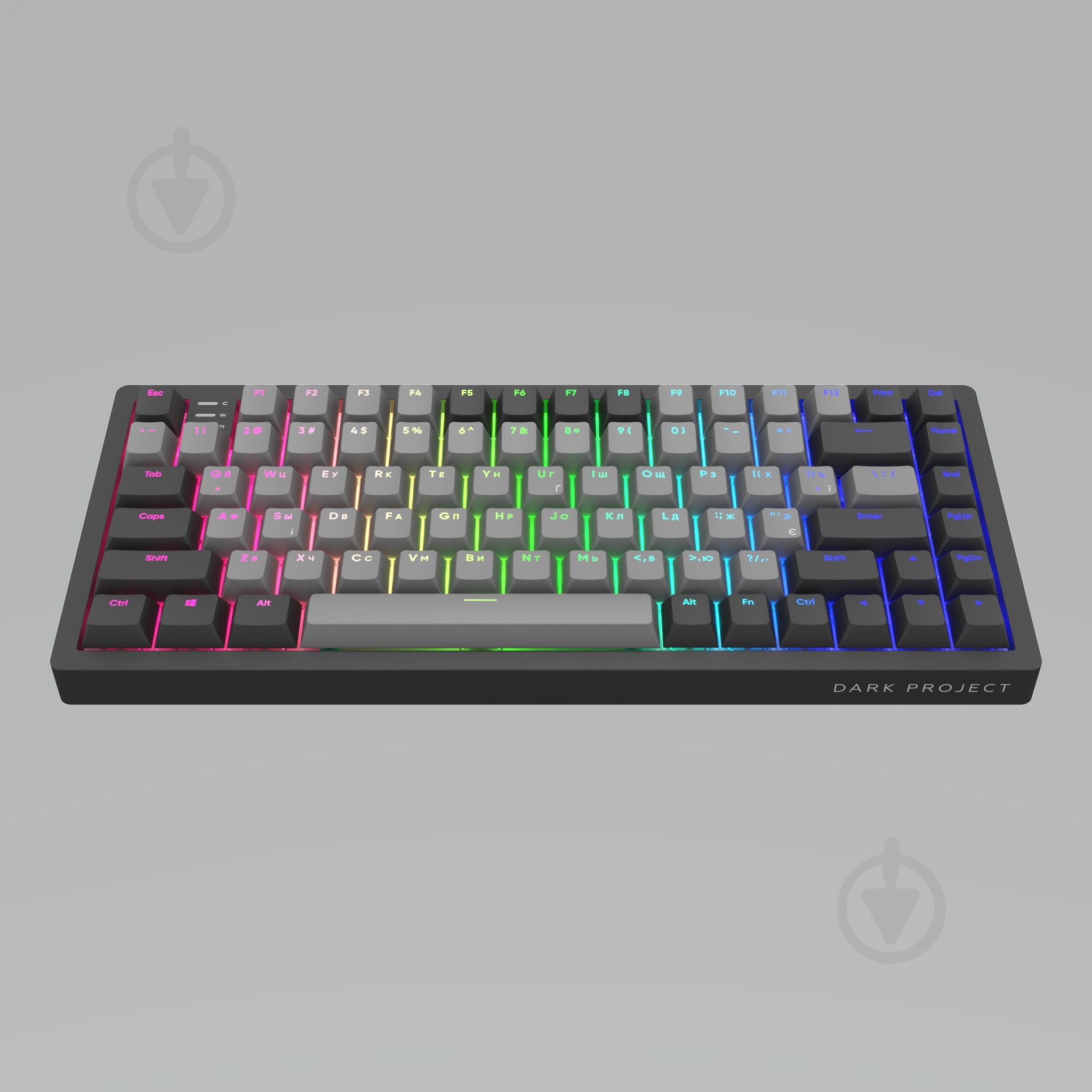 Клавіатура ігрова Dark Project (KB-GCT-871-100004) KD83A Gateron Cap Teal ENG/UA black - фото 2
