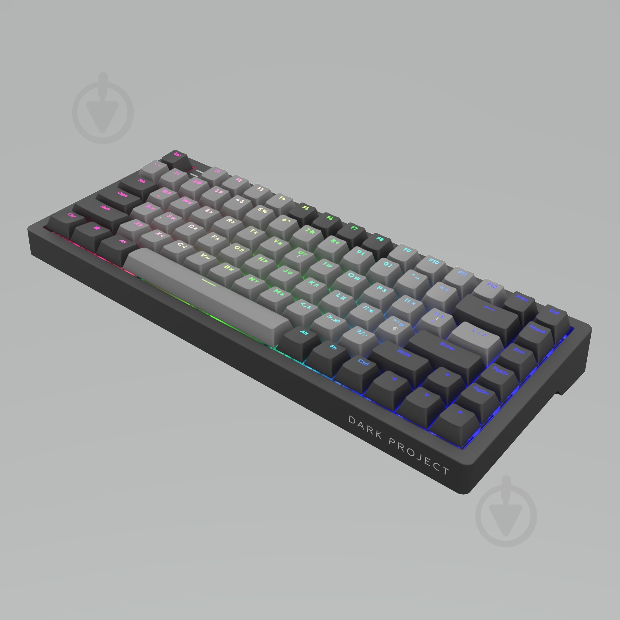Клавіатура ігрова Dark Project (KB-GCT-871-100004) KD83A Gateron Cap Teal ENG/UA black - фото 5