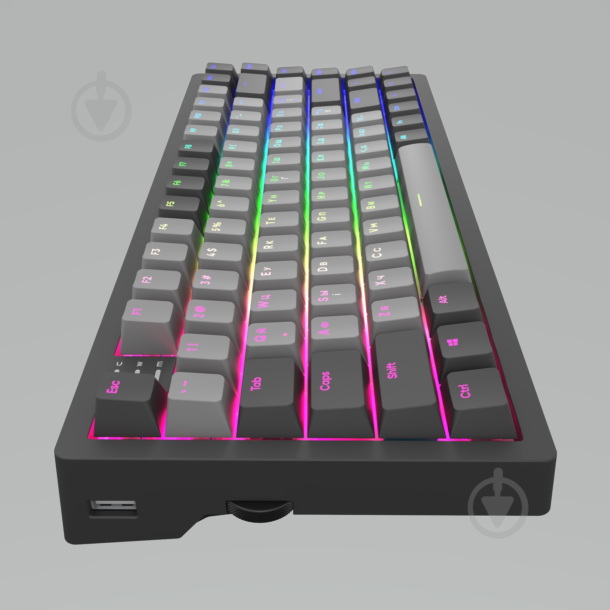 Клавіатура ігрова Dark Project (KB-GCT-871-100004) KD83A Gateron Cap Teal ENG/UA black - фото 3