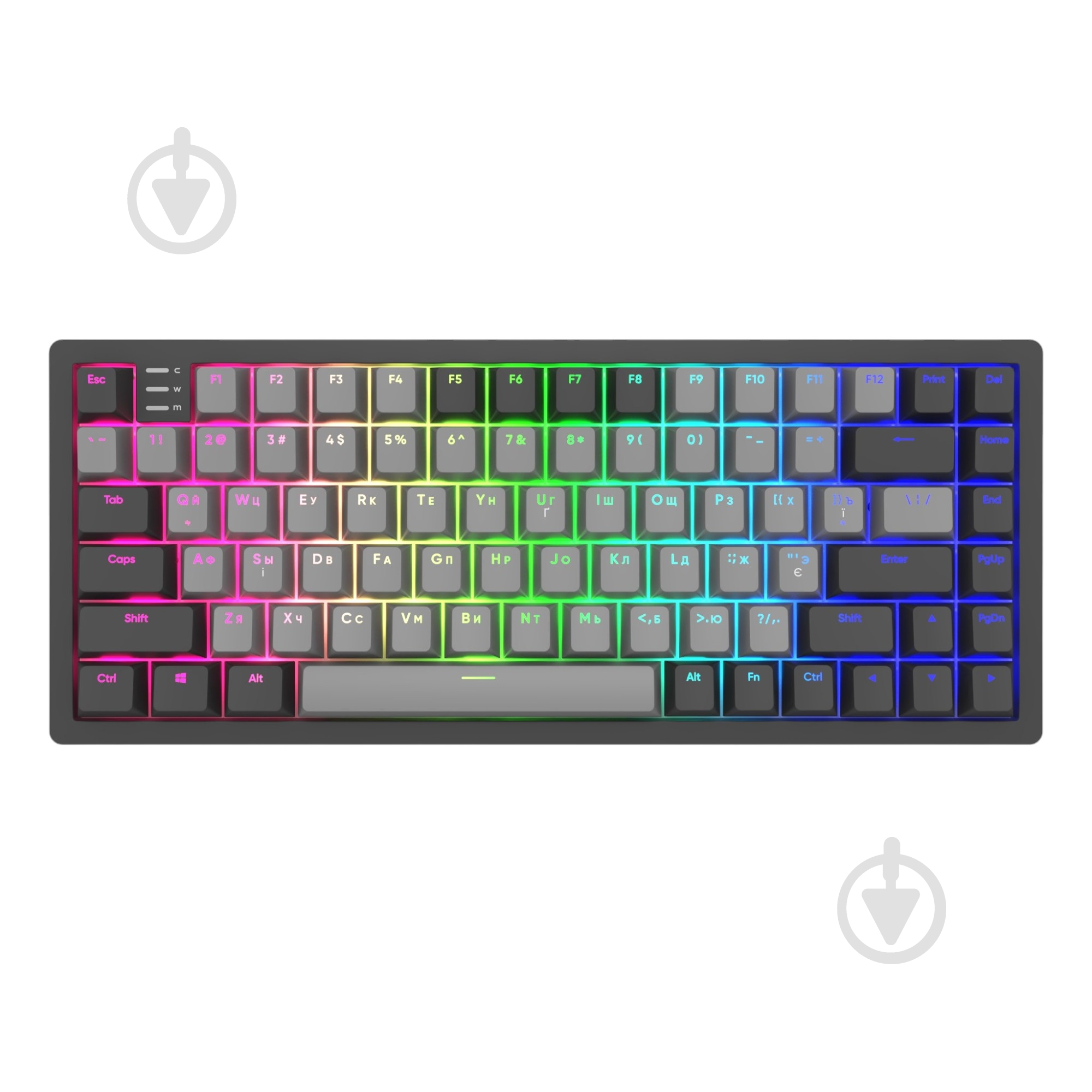 Клавіатура ігрова Dark Project (KB-GCT-871-100004) KD83A Gateron Cap Teal ENG/UA black - фото 1