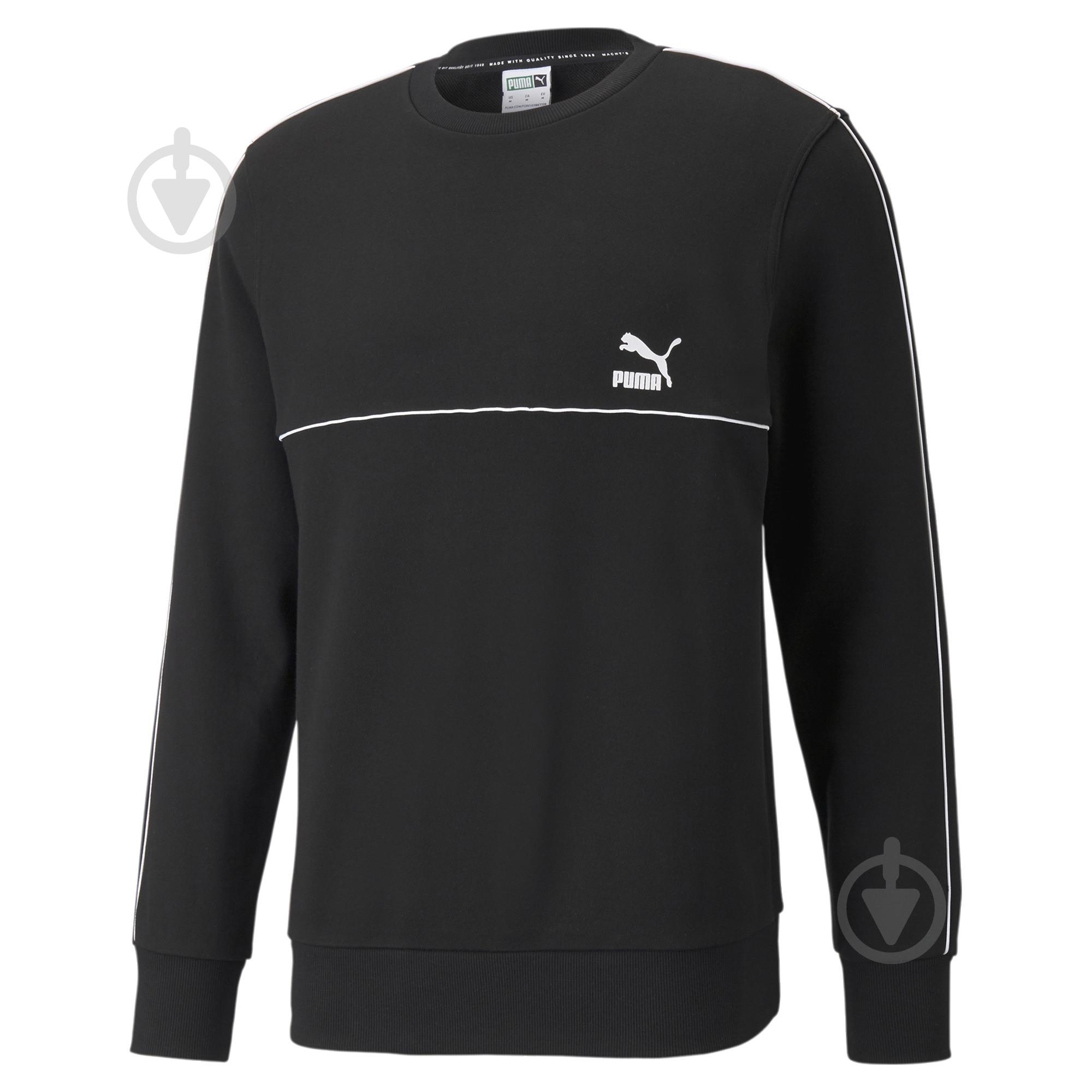 Джемпер Puma CLSX Piped Crew TR 53170201 р. S чорний - фото 1