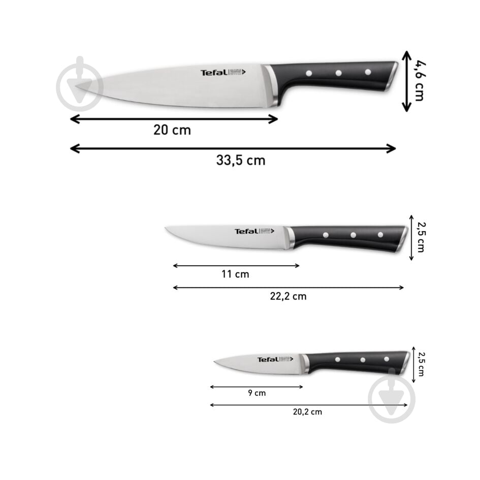 Набор ножей Tefal Ice Force 3 предмета K2323S74 - фото 9