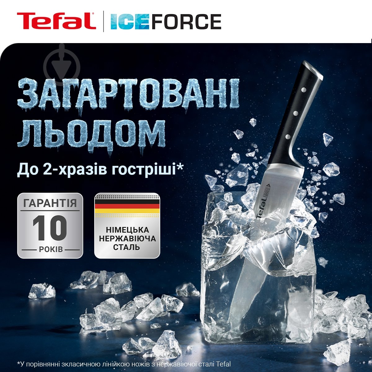 Набор ножей Tefal Ice Force 3 предмета K2323S74 - фото 2