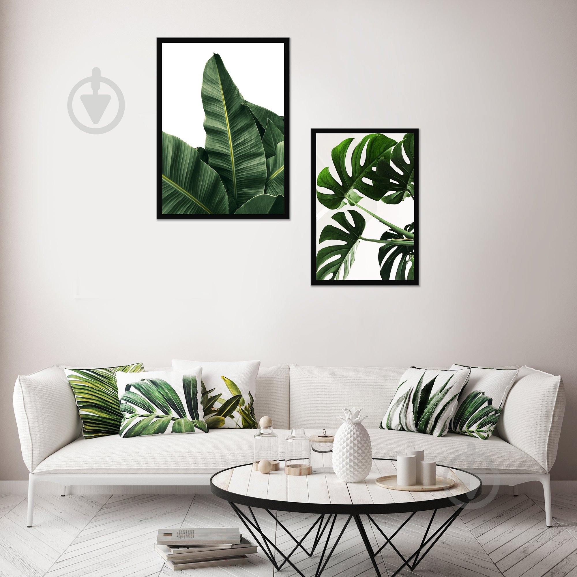 Картина модульна Листя тропіків 2 шт. WS Holst 4-608229L - фото 3