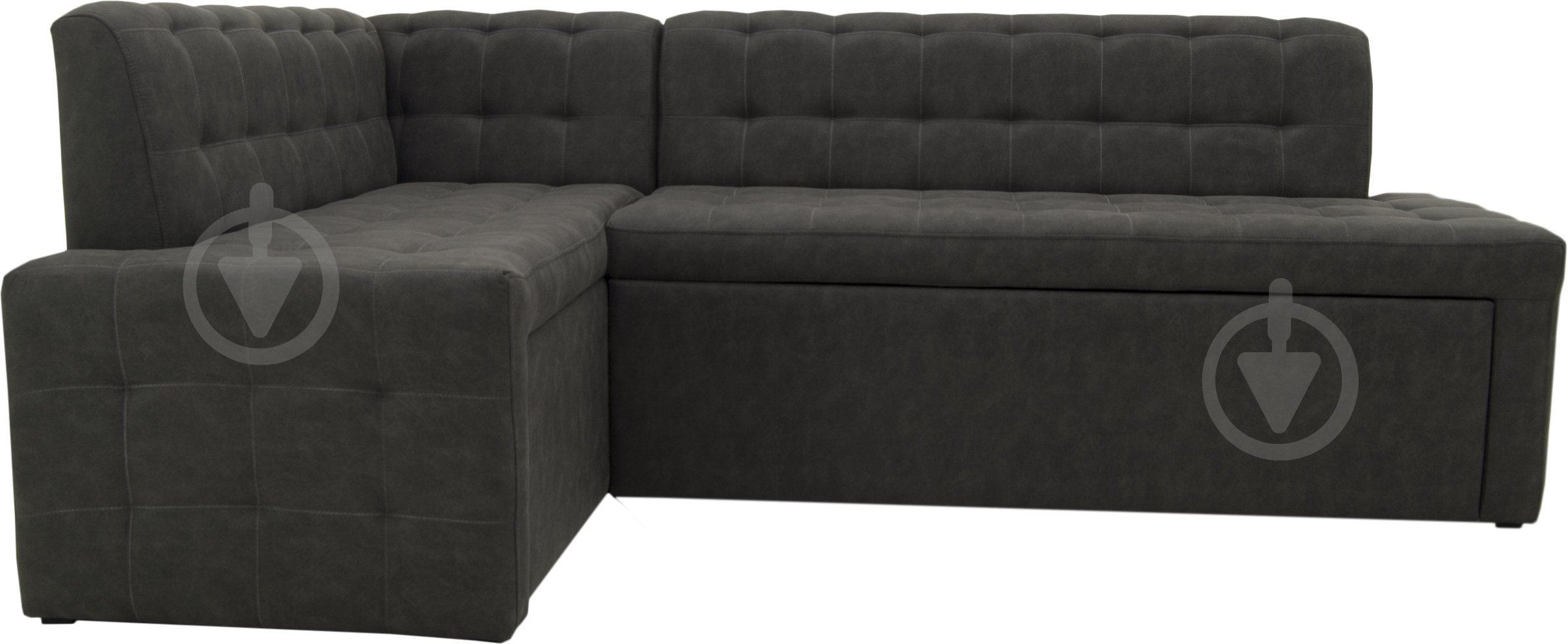 Уголок кухонный Кедр КАРАТ раскладной 7 искусственная замша / темно-серый - фото 2