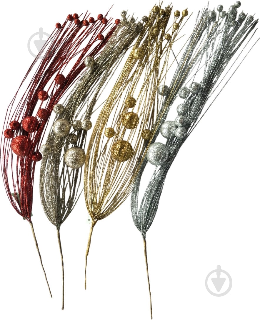 Гілочка декоративна з кульками в асортименті 64 см EPI-E7015 - фото 1 Гілочка декоративна з кульками в асортименті 64 см EPI-E7015 - фото 1