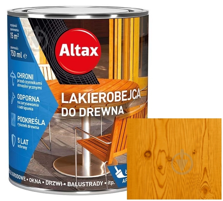 Лакобейц для деревини Altax сосна сатиновий глянець 0,75 л - фото 1