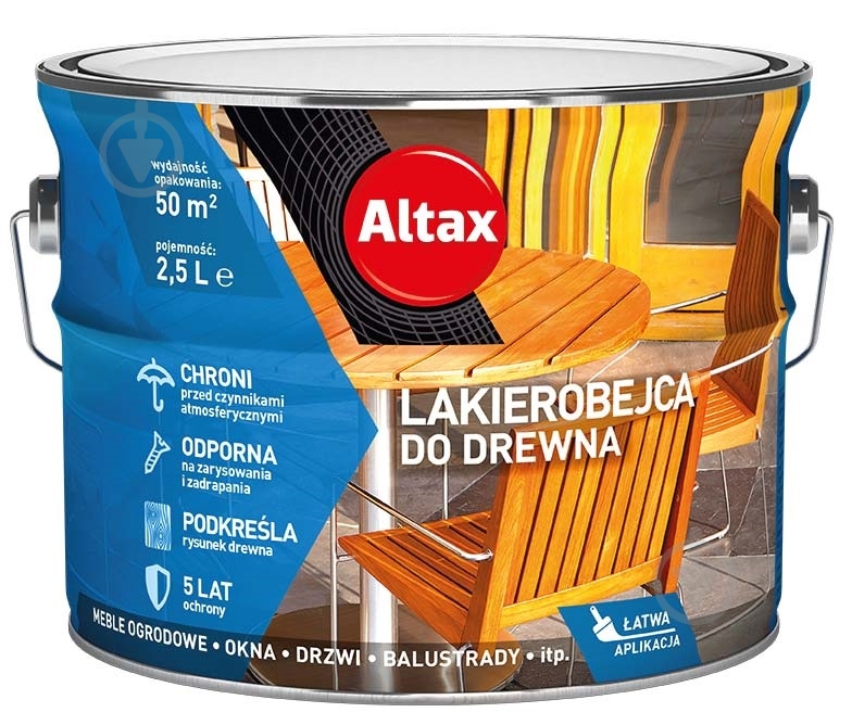Лакобейц для древесины Altax венге сатиновый глянец 2,5 л - фото 2